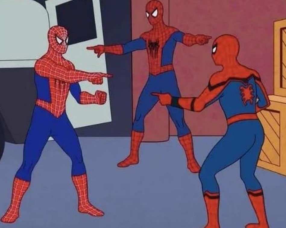 Spiderman pointing meme